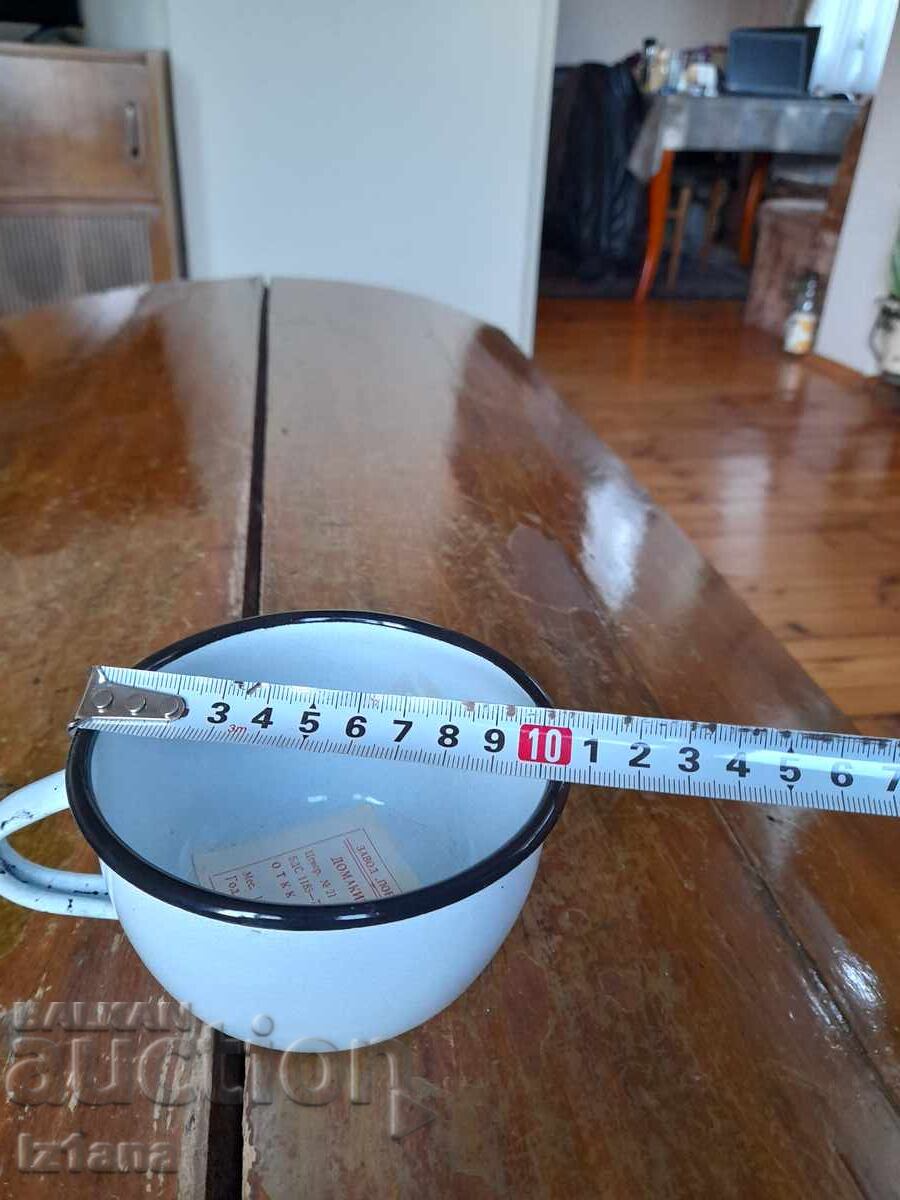 Старо емайлирано канче,чаша - 6