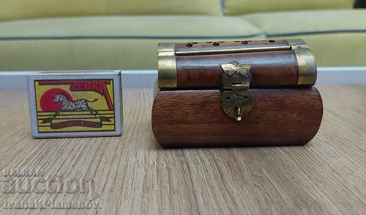 Кутийка дървена обков месинг за ценители - 7