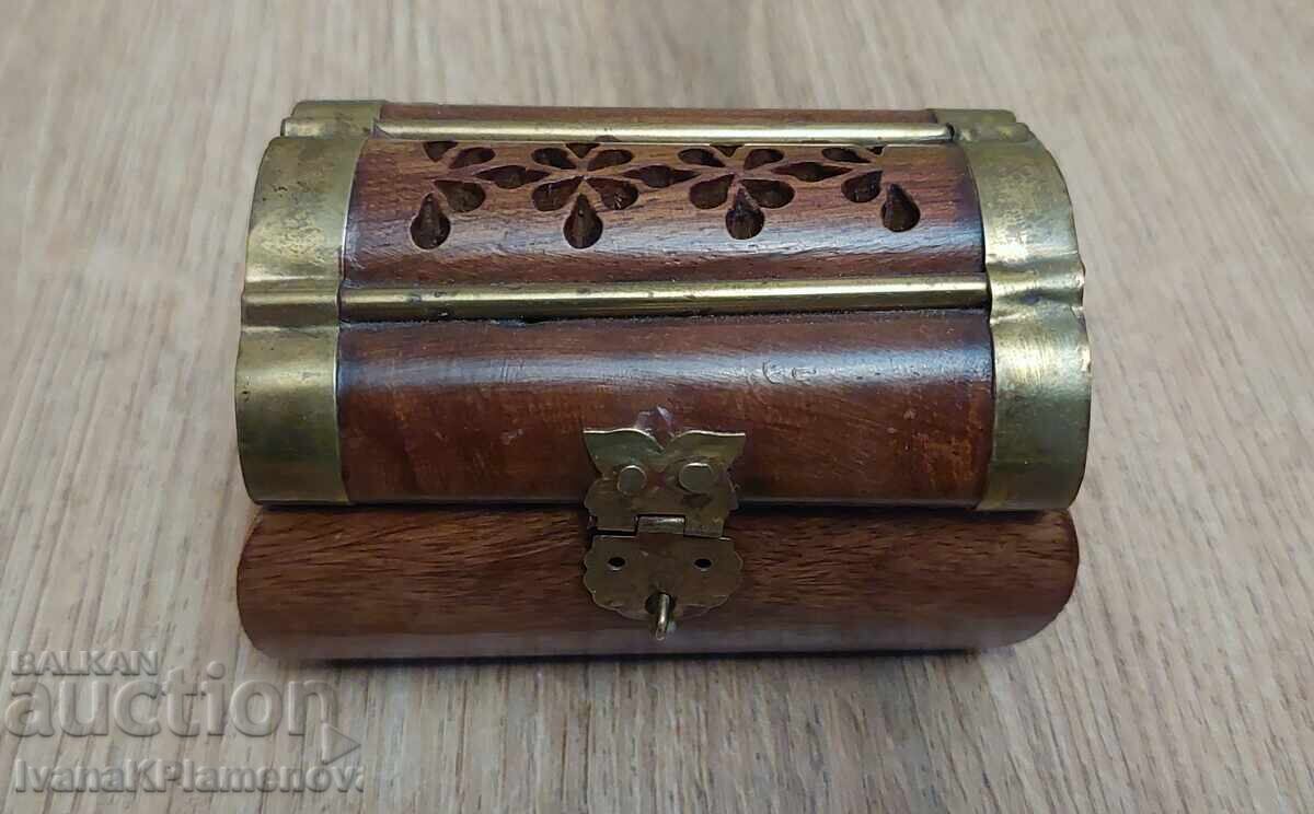 Wooden box with brass fittings for connoisseurs