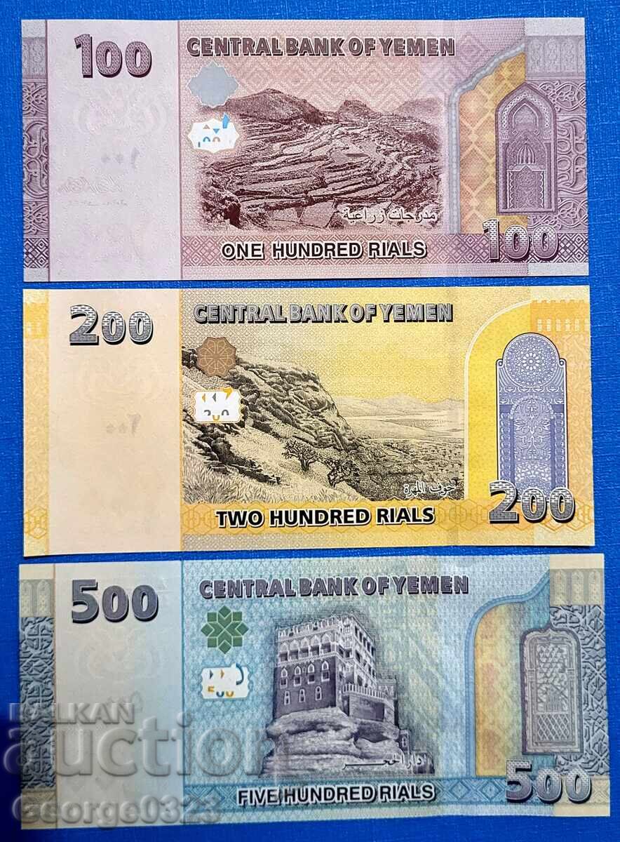 Iemen 3 bucăți set 2017 100 200 500 Riali UNC Noi cu preț 9.99 BGN | € 5.11 Iemen 3 bucăți set 2017 100 200 500 Riali UNC Noi cu preț 9.99 BGN | € 5.11
