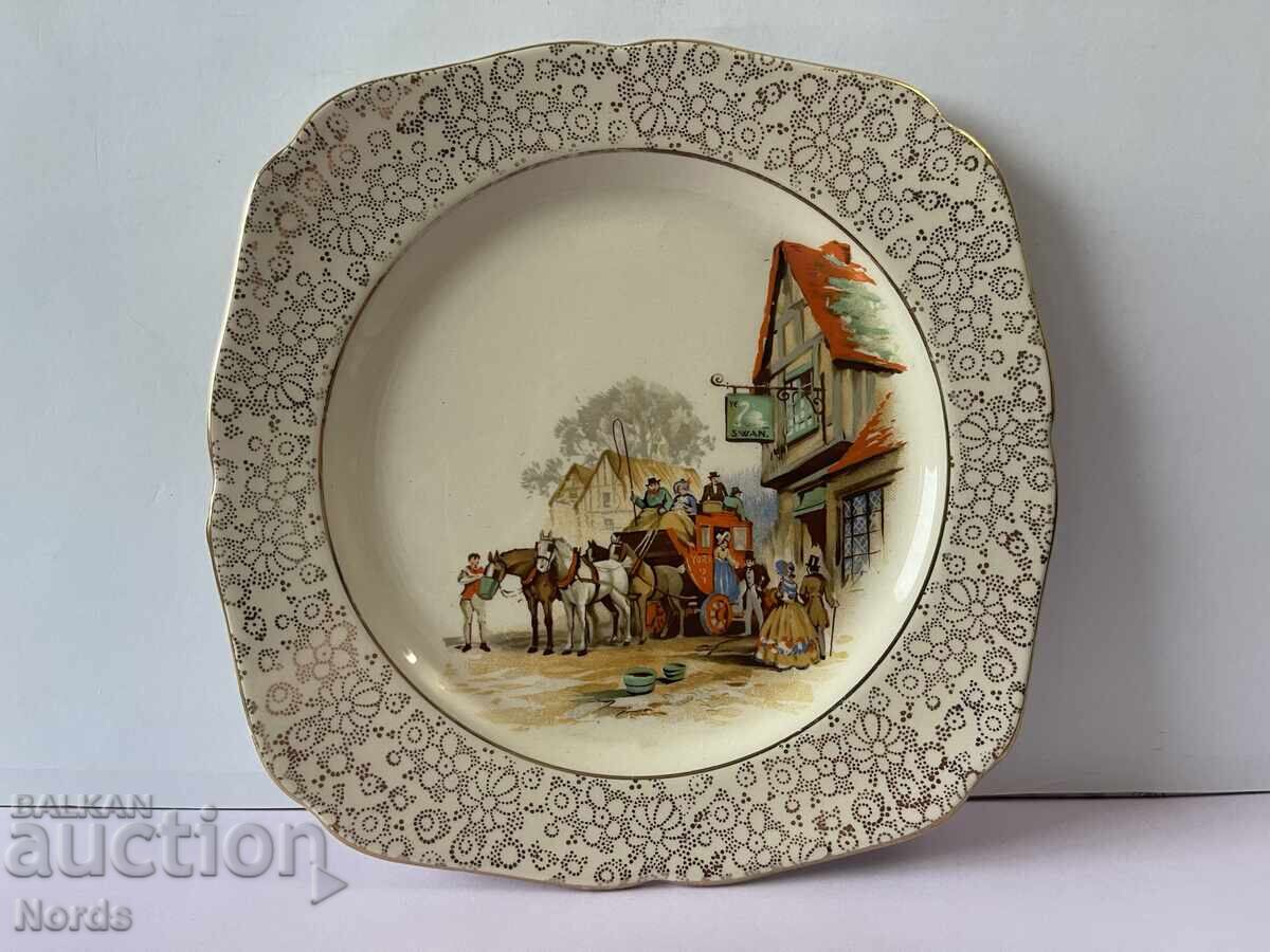 Vintage English plate with markings with price 6.50 BGN | € 3.32