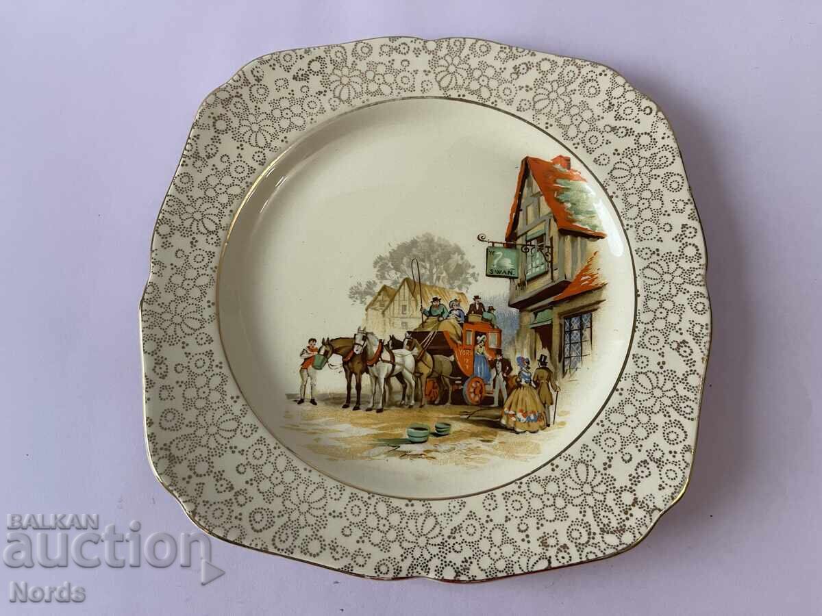 Vintage English plate with markings