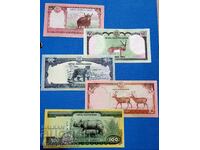 Nepal 5 bucăți set 5 10 20 50 100 Rupii UNC Noi