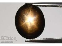 Black 6-ray star sapphire 5.66ct untreated oval cabochon