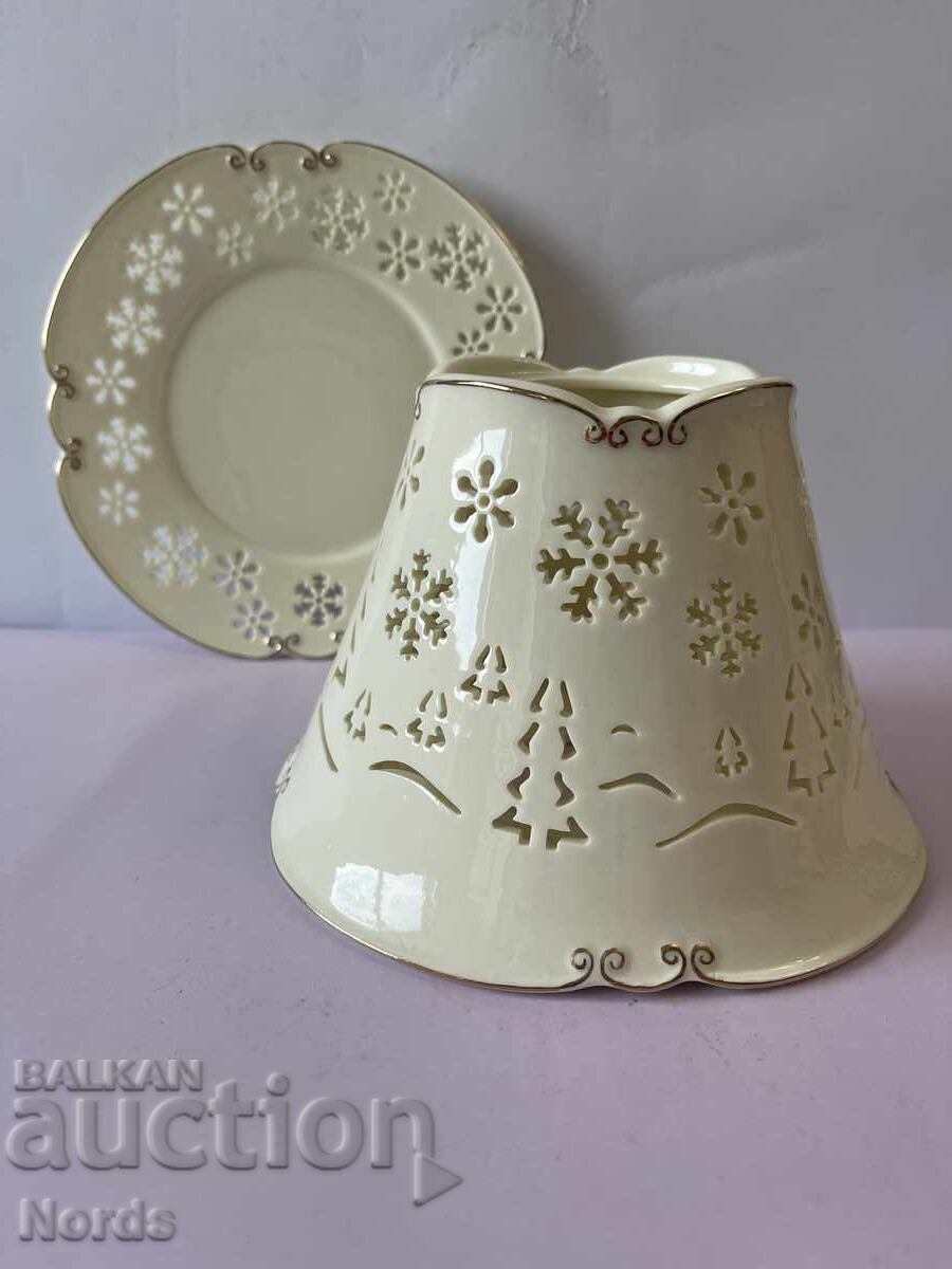 Christmas porcelain candlestick