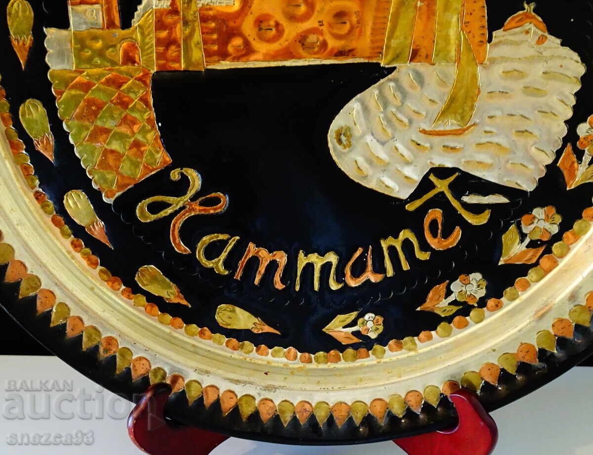 Аукцион Бронзов поднос,пано,44 см.,1.4 кг.,Тунис.