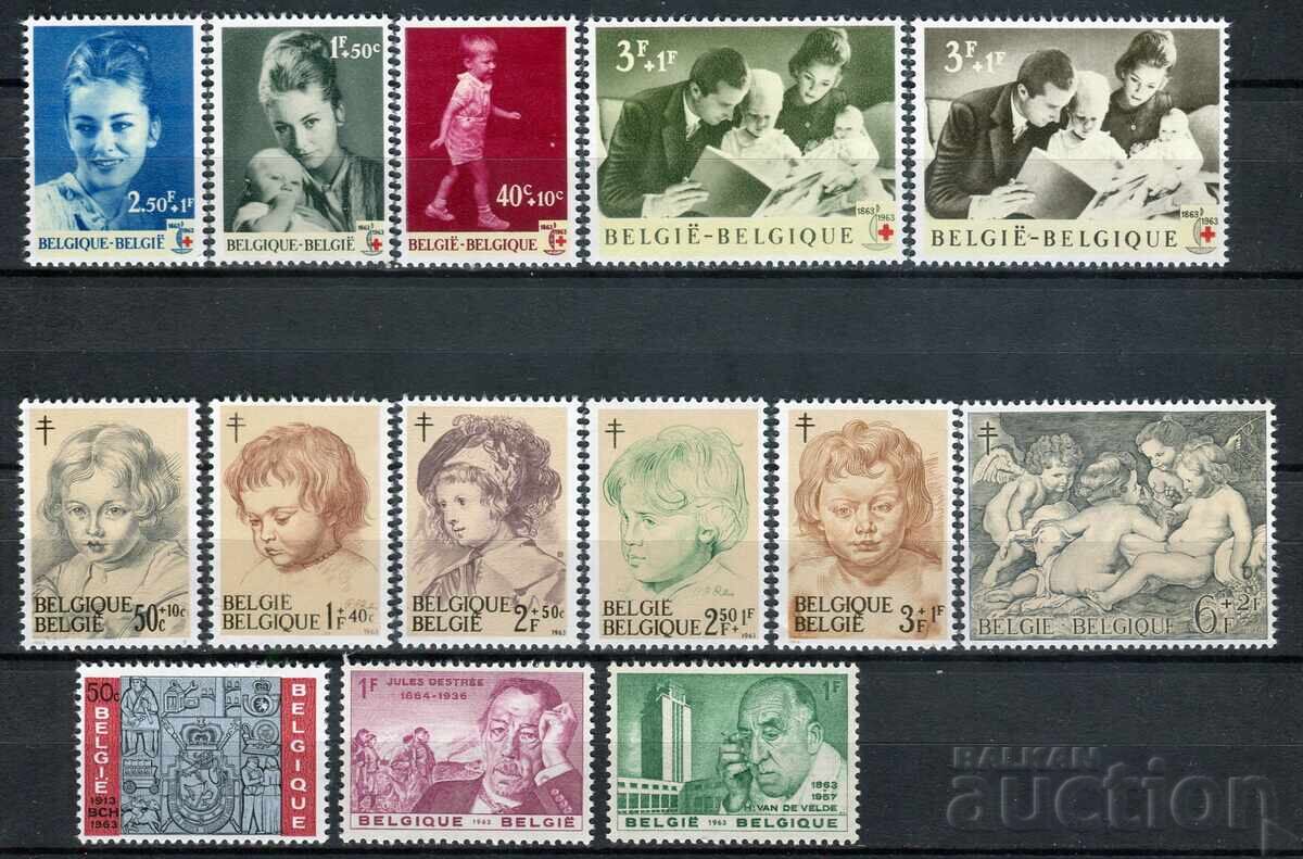 Δημοπρασία Βέλγιο 1963 MnH - σειρές και μεμονωμένα γραμματόσημα