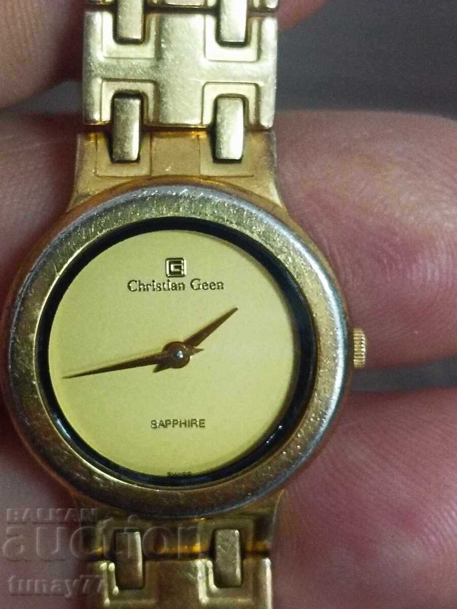 Auction  Women's Analog Watch Christian Geen 3 micron gold plated