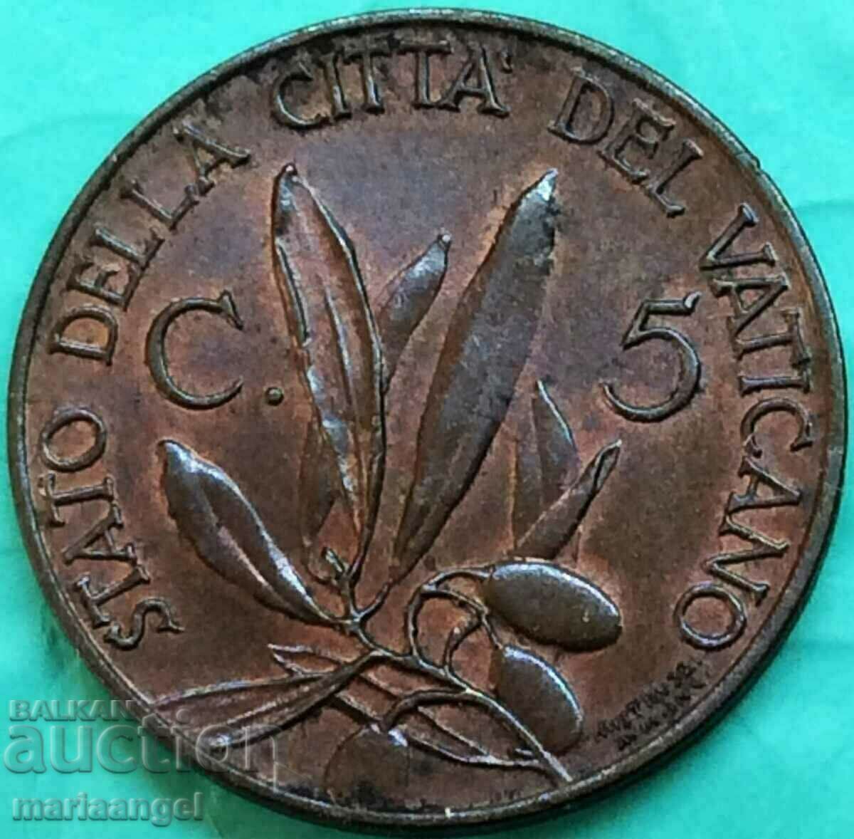 5 centesimi 1931 Vatican Pius XI mint 100,000 pcs - 7