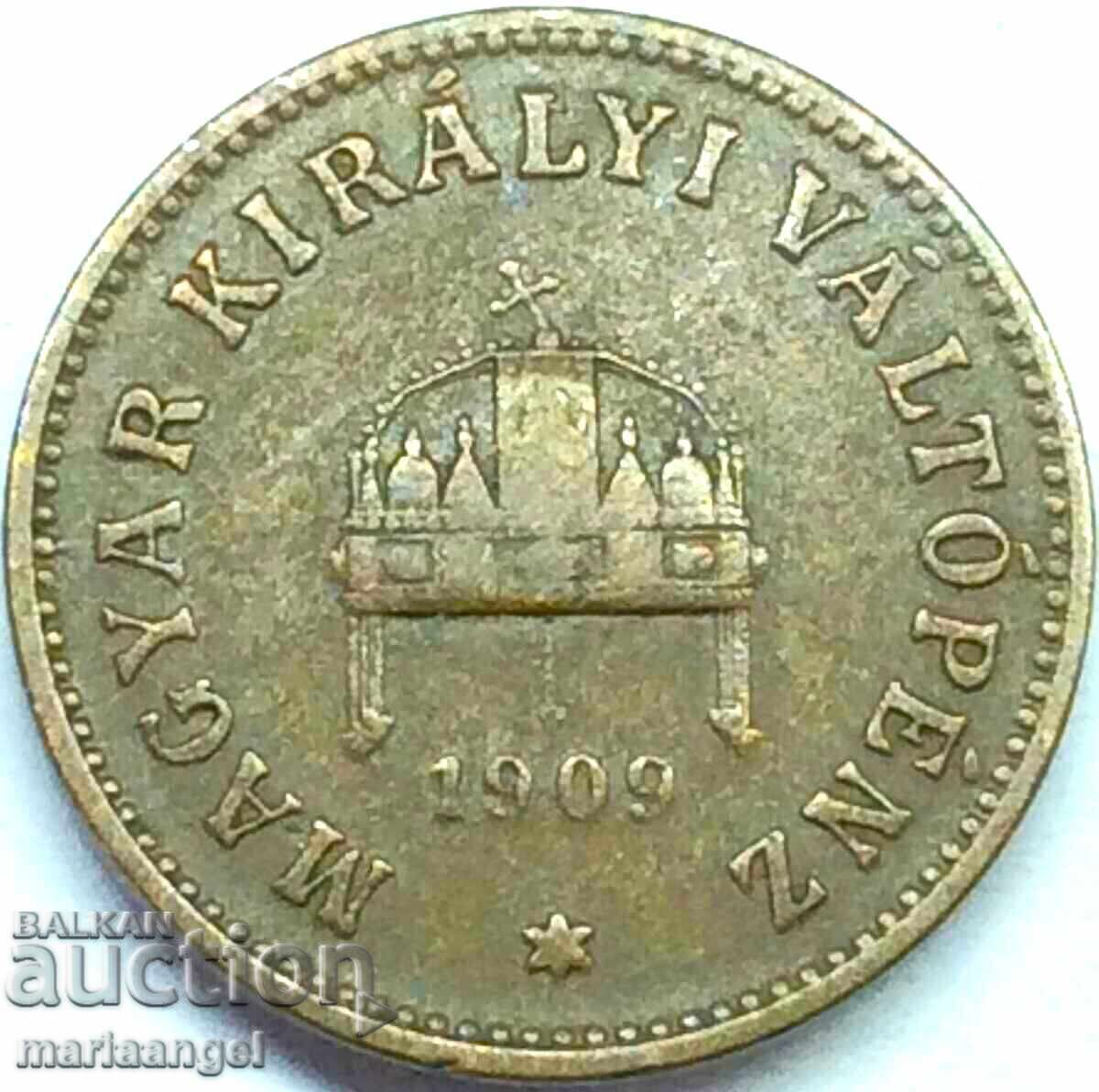 Hungary 2 fillers 1909 χάλκινο με τιμή 8.00 BGN | € 4.09