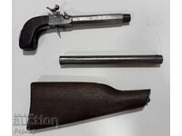 Pistol-pușcă vechi și rar, tip capsulă
