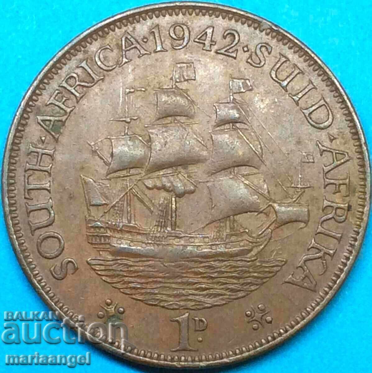 Νότια Αφρική 1 Penny 1942 George VI 30mm Χάλκινο - 5