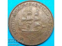 South Africa 1 Penny 1942 George VI 30mm Bronze