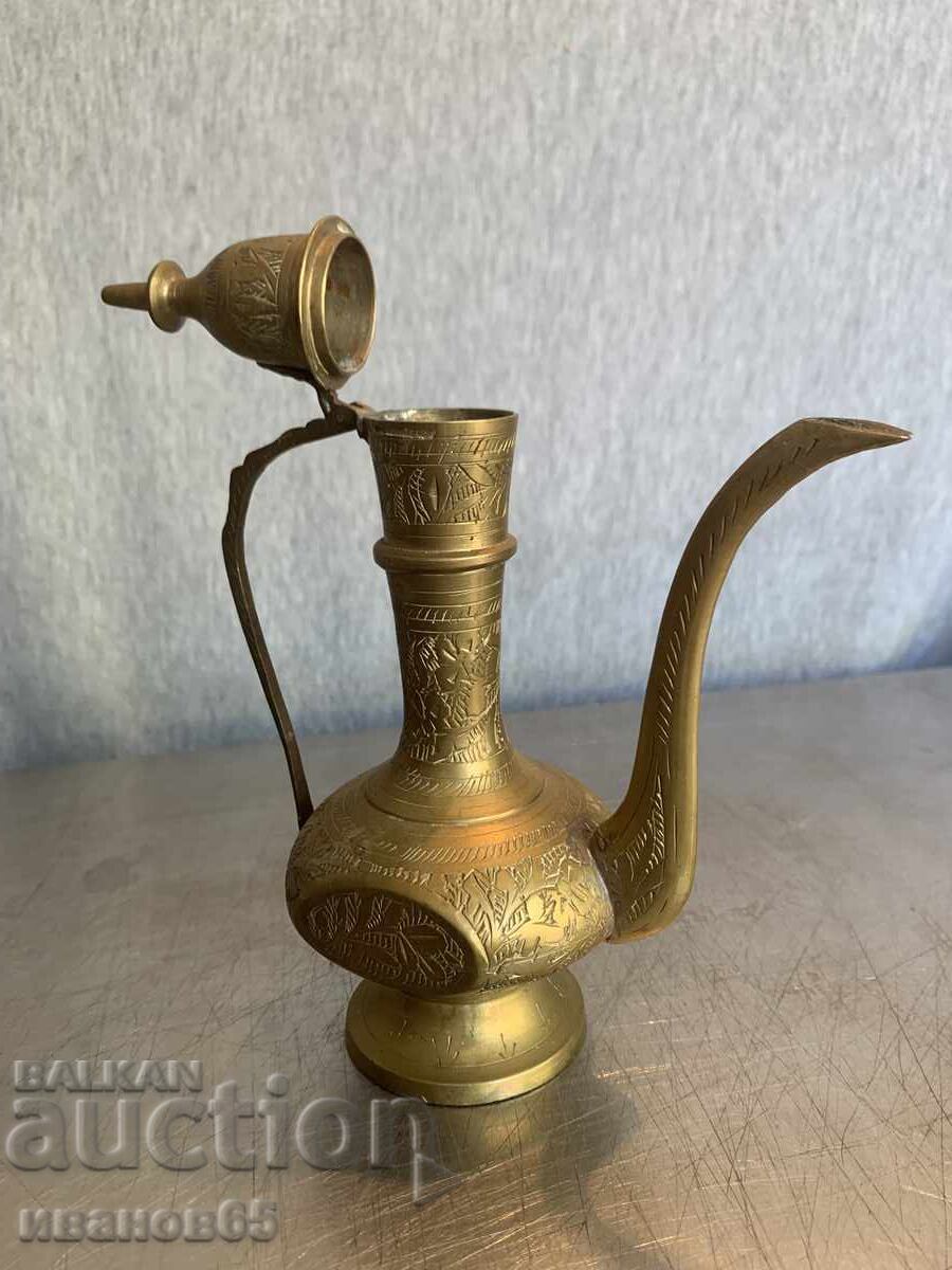 Indian Brass Hand Carved Teapot - 5
