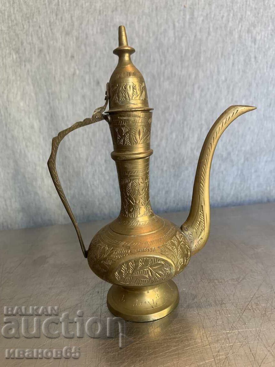 Indian Brass Hand Carved Teapot