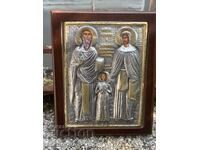 Icoană cu Sfinții Rafail, Nicolae și Irina