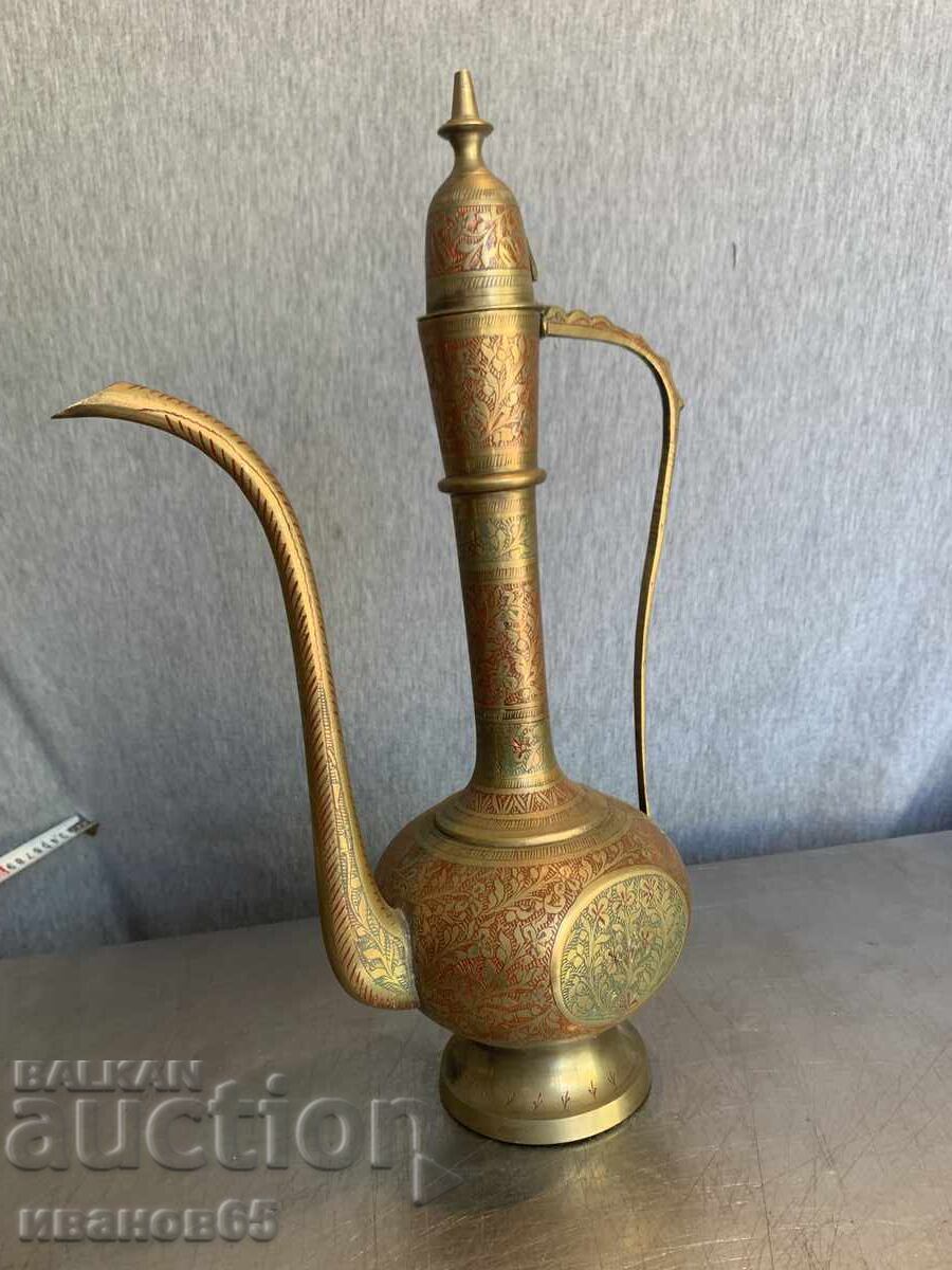 Auction Indian Brass Hand Carved Teapot Auction Indian Brass Hand Carved Teapot