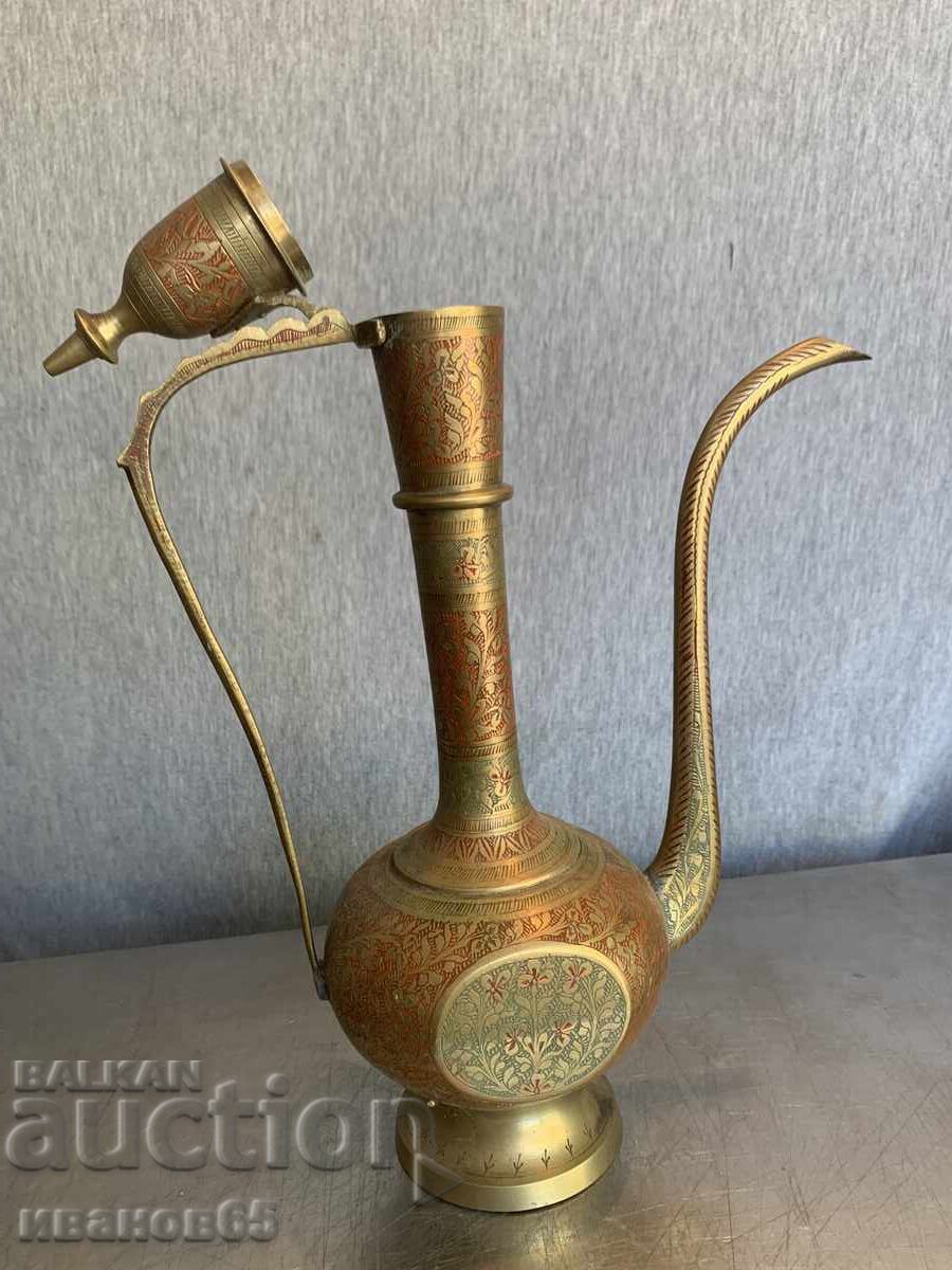 Indian Brass Hand Carved Teapot - 5 Indian Brass Hand Carved Teapot - 5