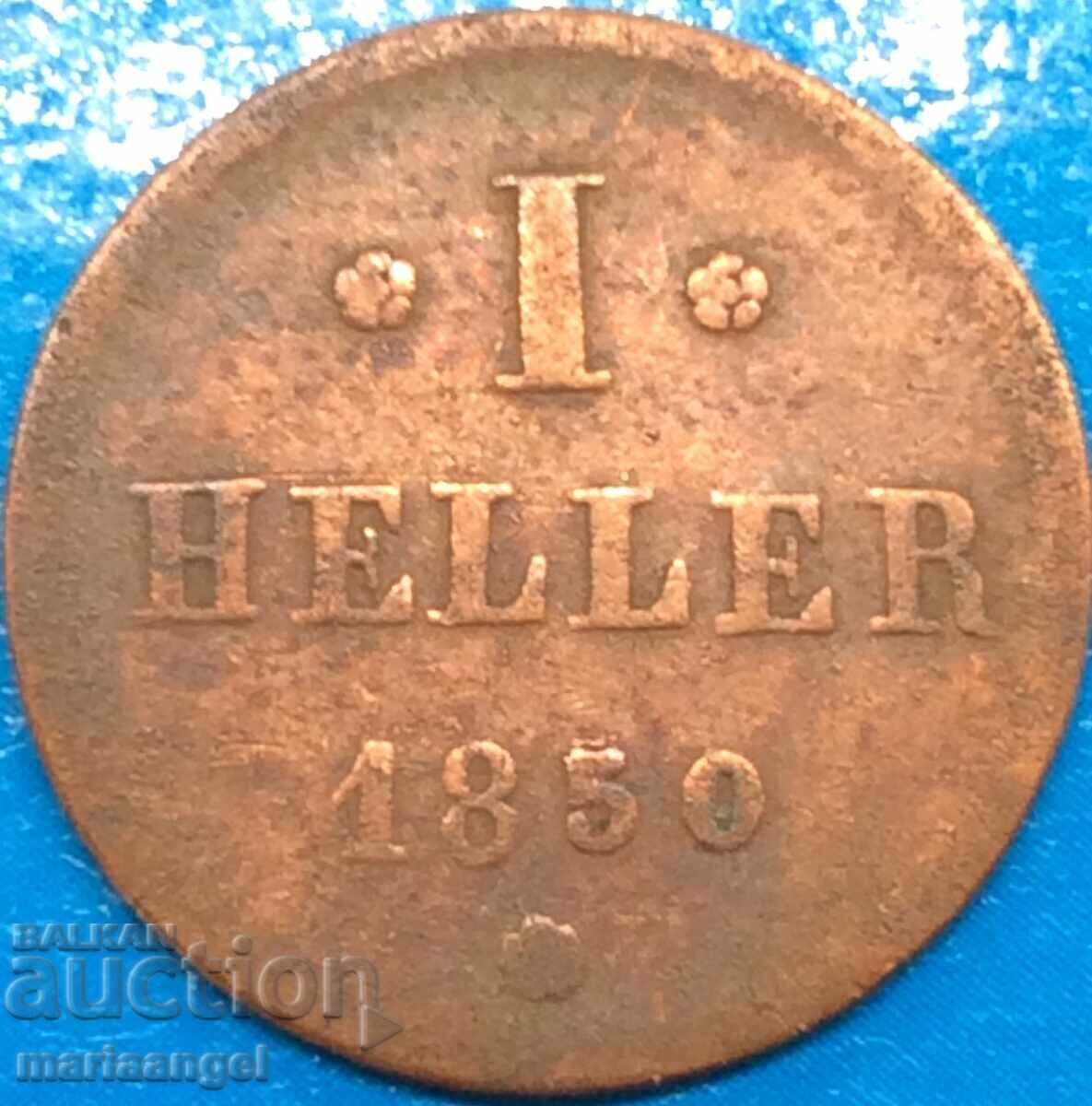1 Heller 1850 Hesse Germania cupru cu preț 12.00 BGN | € 6.14 1 Heller 1850 Hesse Germania cupru cu preț 12.00 BGN | € 6.14