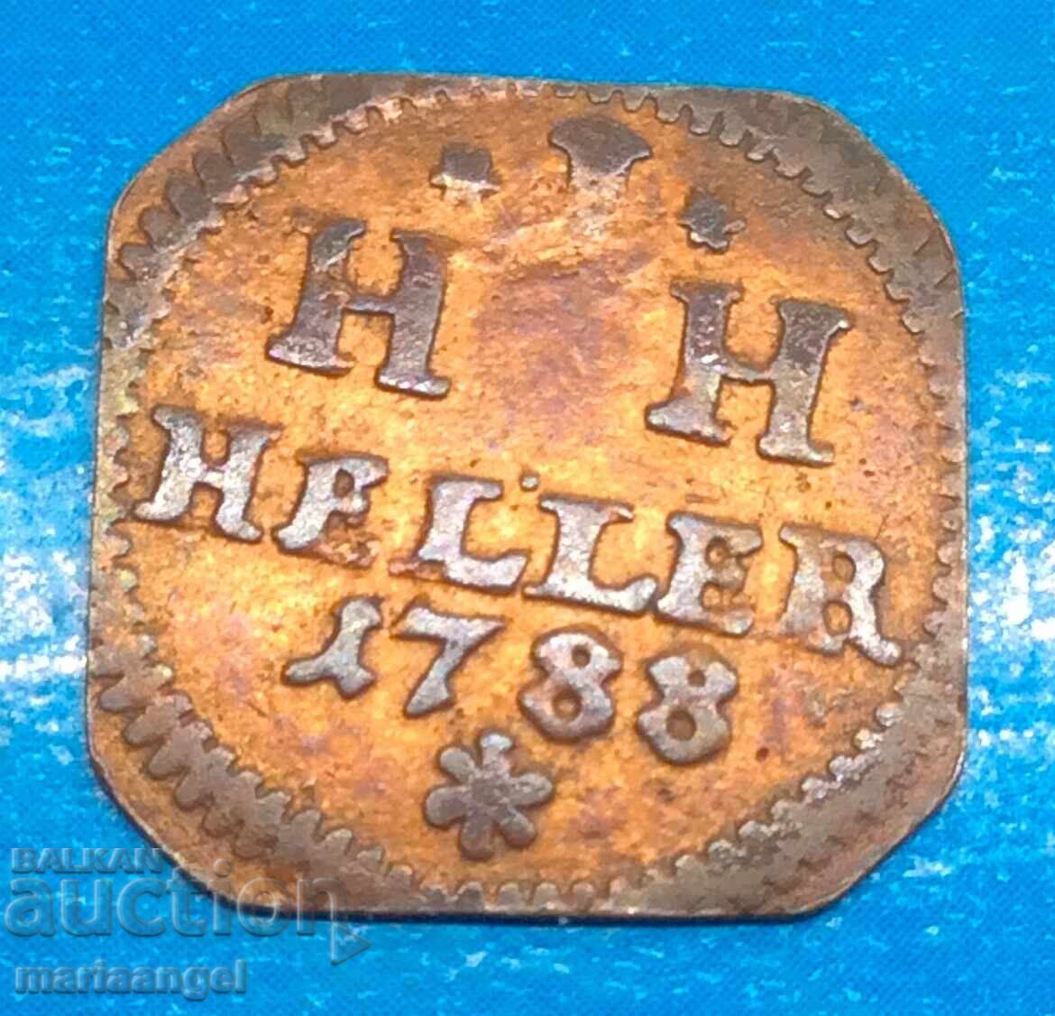 1 Хелер 1788 Германия Саксен-Хилдбургхаус - рядка - 7 1 Хелер 1788 Германия Саксен-Хилдбургхаус - рядка - 7