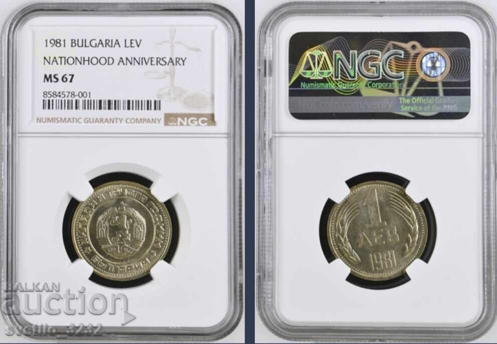 1 Lev 1981 MS 67 NGC