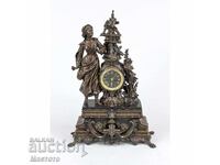 Sculptură franceză mare cu ceas și pendul