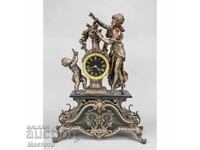 Μεγάλο γαλλικό γλυπτό με ρολόι και εκκρεμές 4
