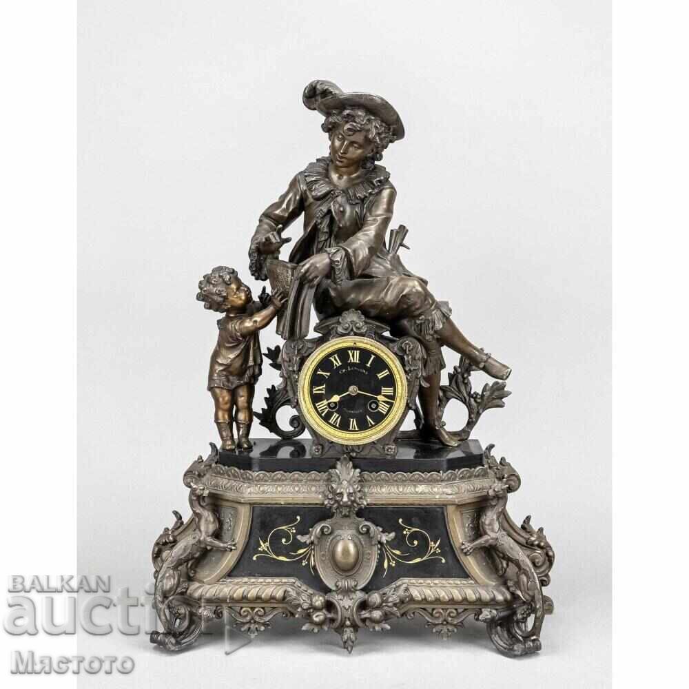 Голяма френска скулптура с часовник и махало5