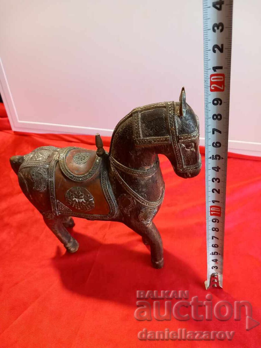 Αρχαίο Αγαλματίδιο ΑΛΟΓΟ, Ξύλο και Χαλκός - 7