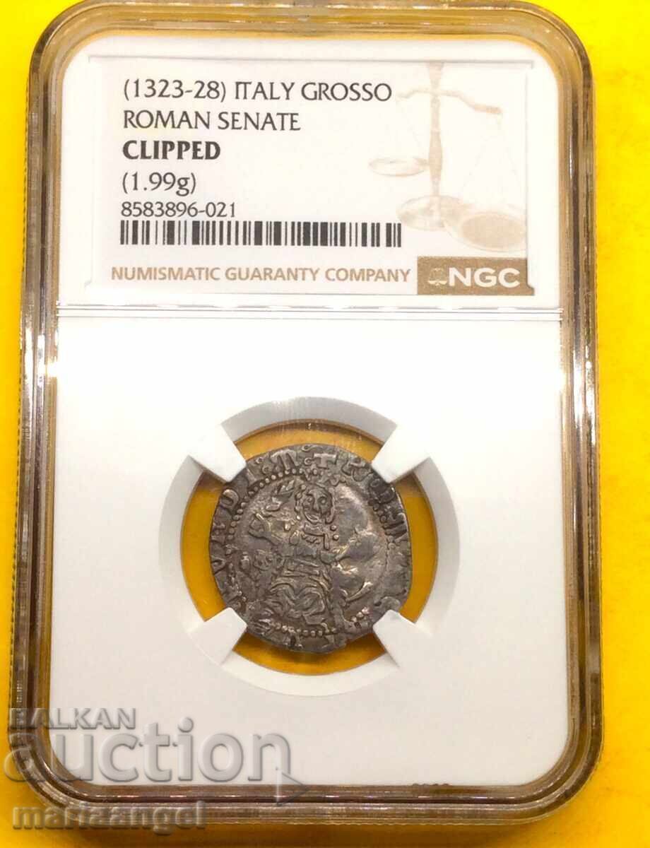Senatul Roman Grosso Italia 1323-1328 - original rar cu preț 736.00 BGN | € 376.31
