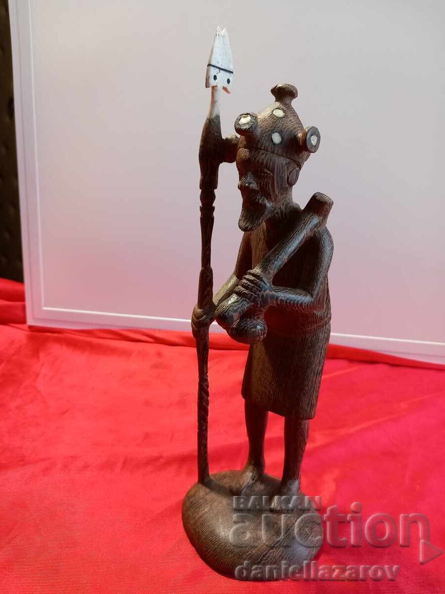 BENIN Statuetă Veche Africană din Lemn, Figurina