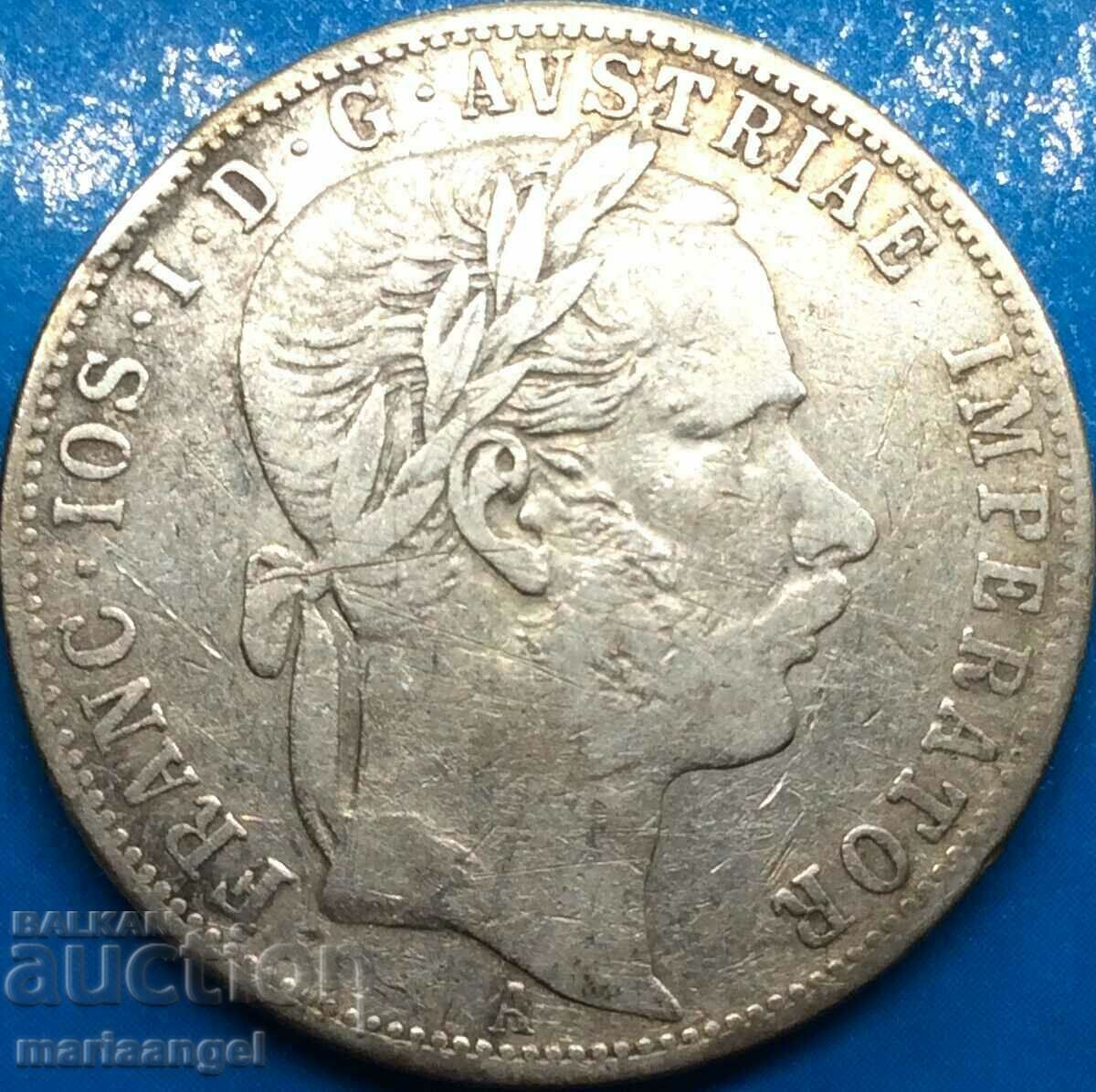 Livrarea Austria 1 Florin 1870 A - Viena Franz Joseph argint RAR