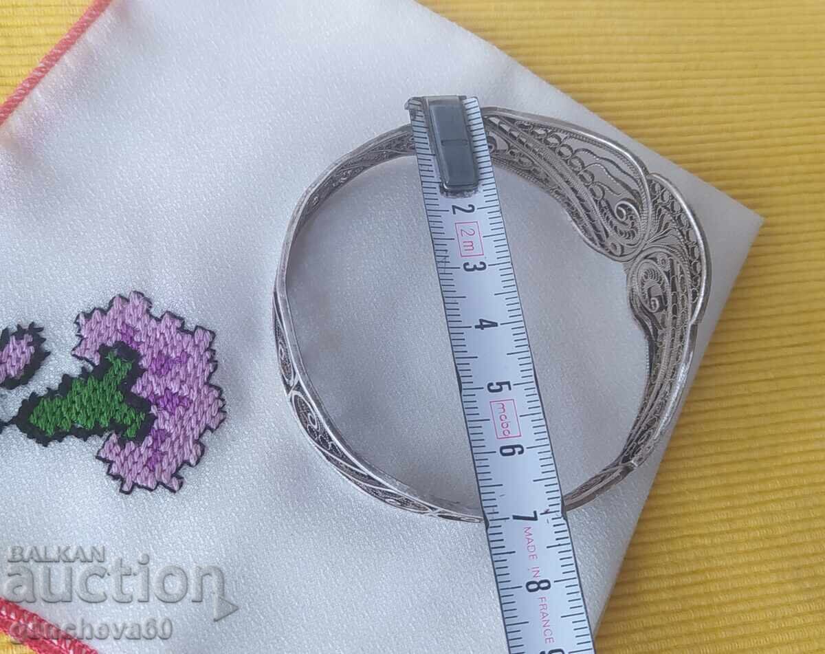 Livrarea Brățară rară de argint veche - costum filigran