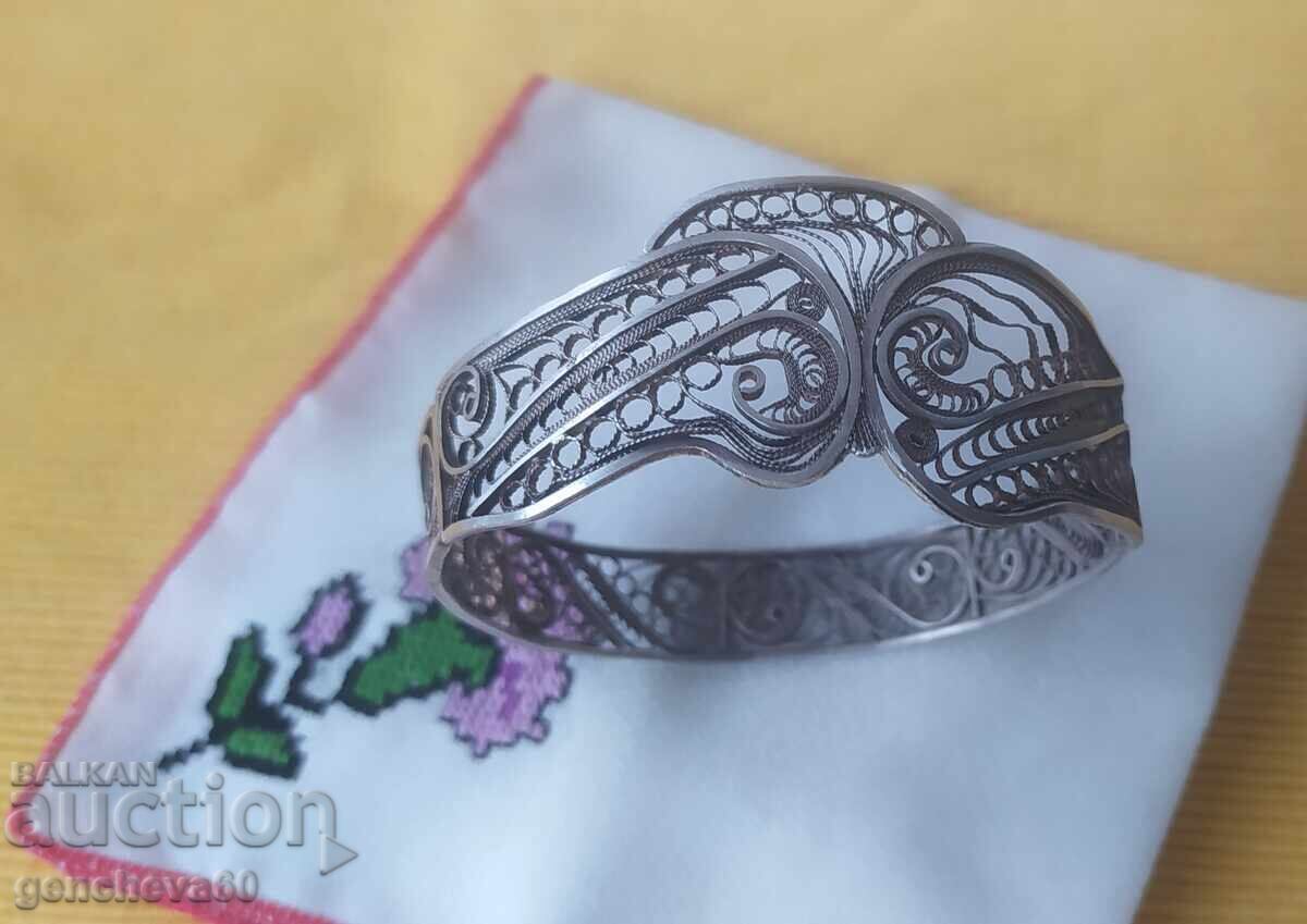 Σπάνιο παλιό ασημένιο βραχιόλι - φιλιγκράν φορεσιά