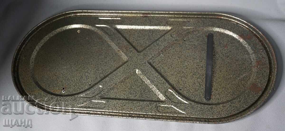 Old Russian metal mechanical toy train locomotive with key - 7