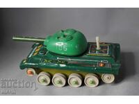 Old metal toy tank model, battery operated