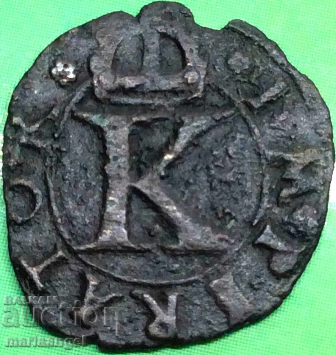 Auction  Carl V Habsburg Italy Quattrino 1535-1556 Monogram K