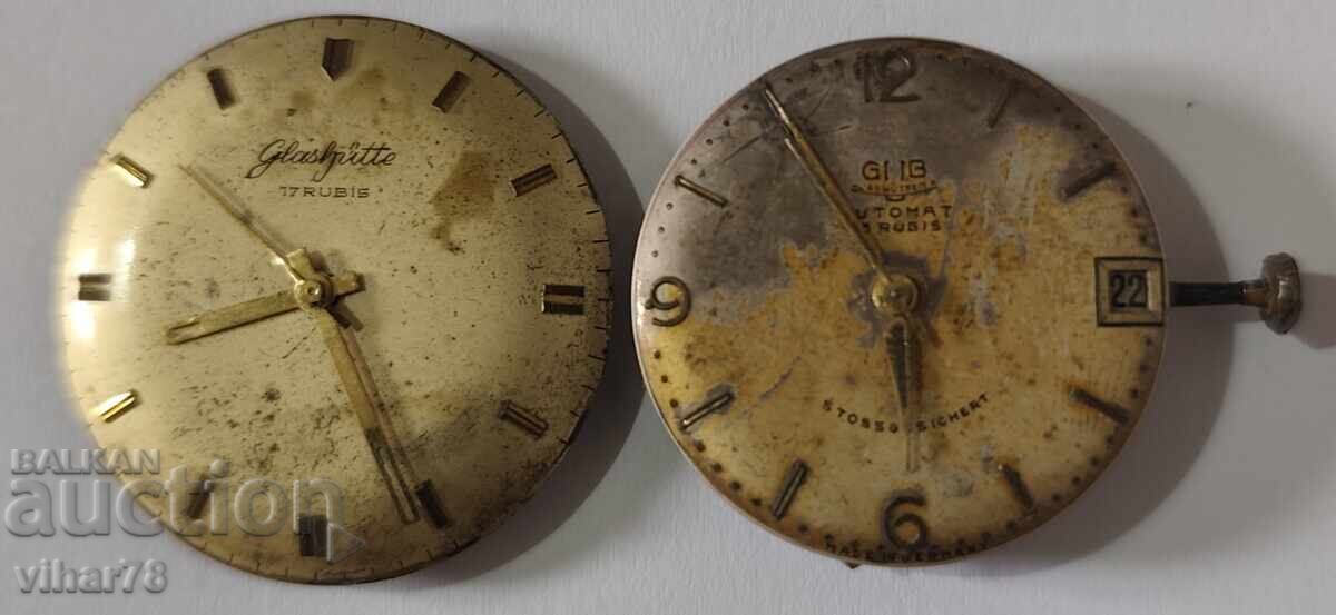 LOT OF MACHINES AND PARTS FOR A GUB-GLASHUTTE WRISTWATCH