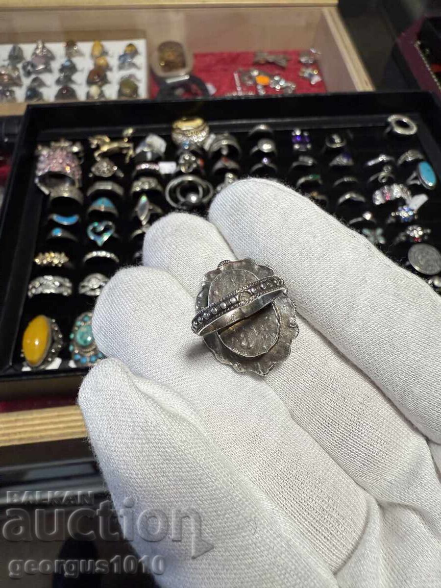 Silver filigree ring with moonstone №7593 with price 95.00 BGN | € 48.57 Silver filigree ring with moonstone №7593 with price 95.00 BGN | € 48.57