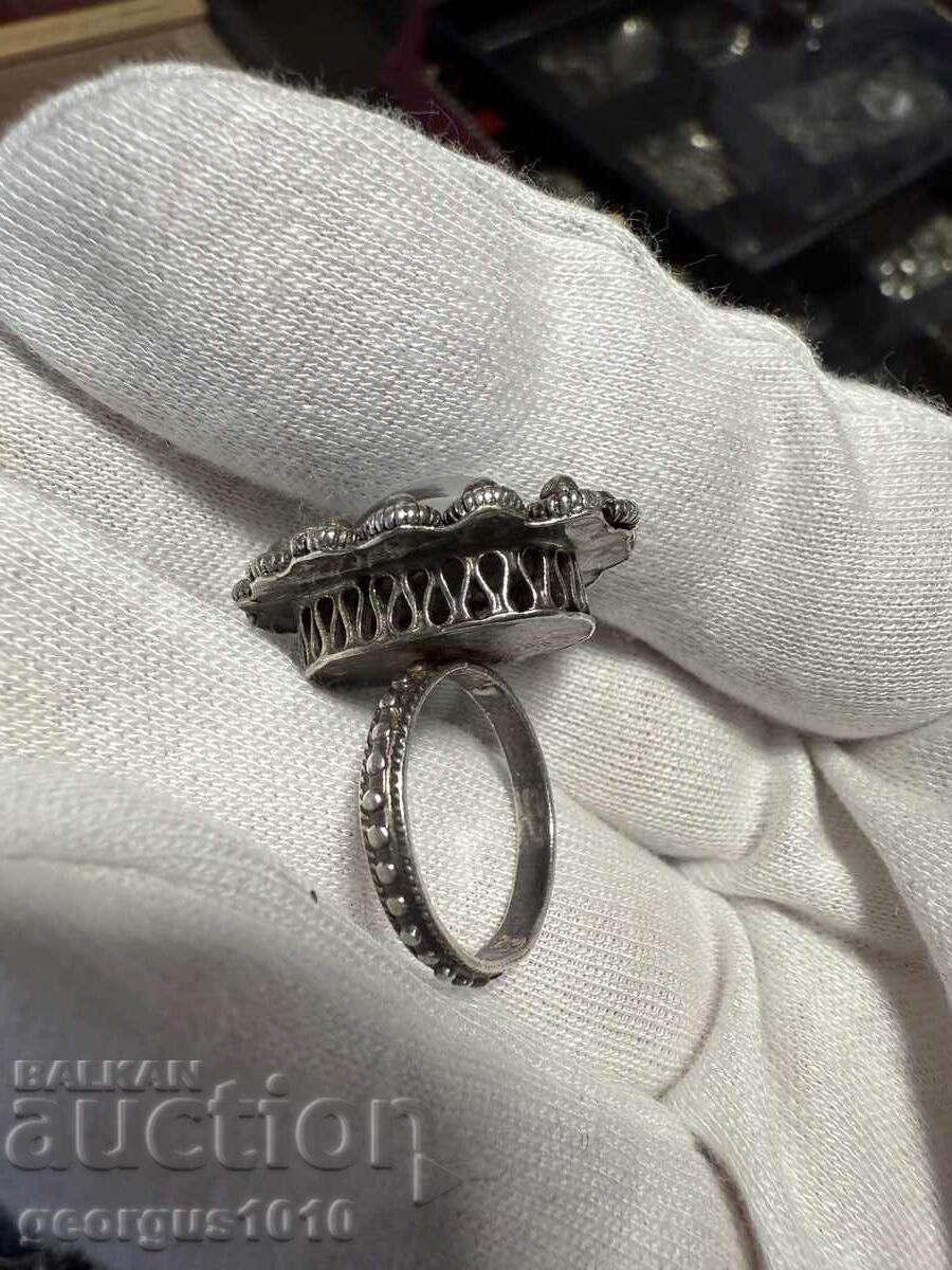 Silver filigree ring with moonstone №7593 - 5 Silver filigree ring with moonstone №7593 - 5