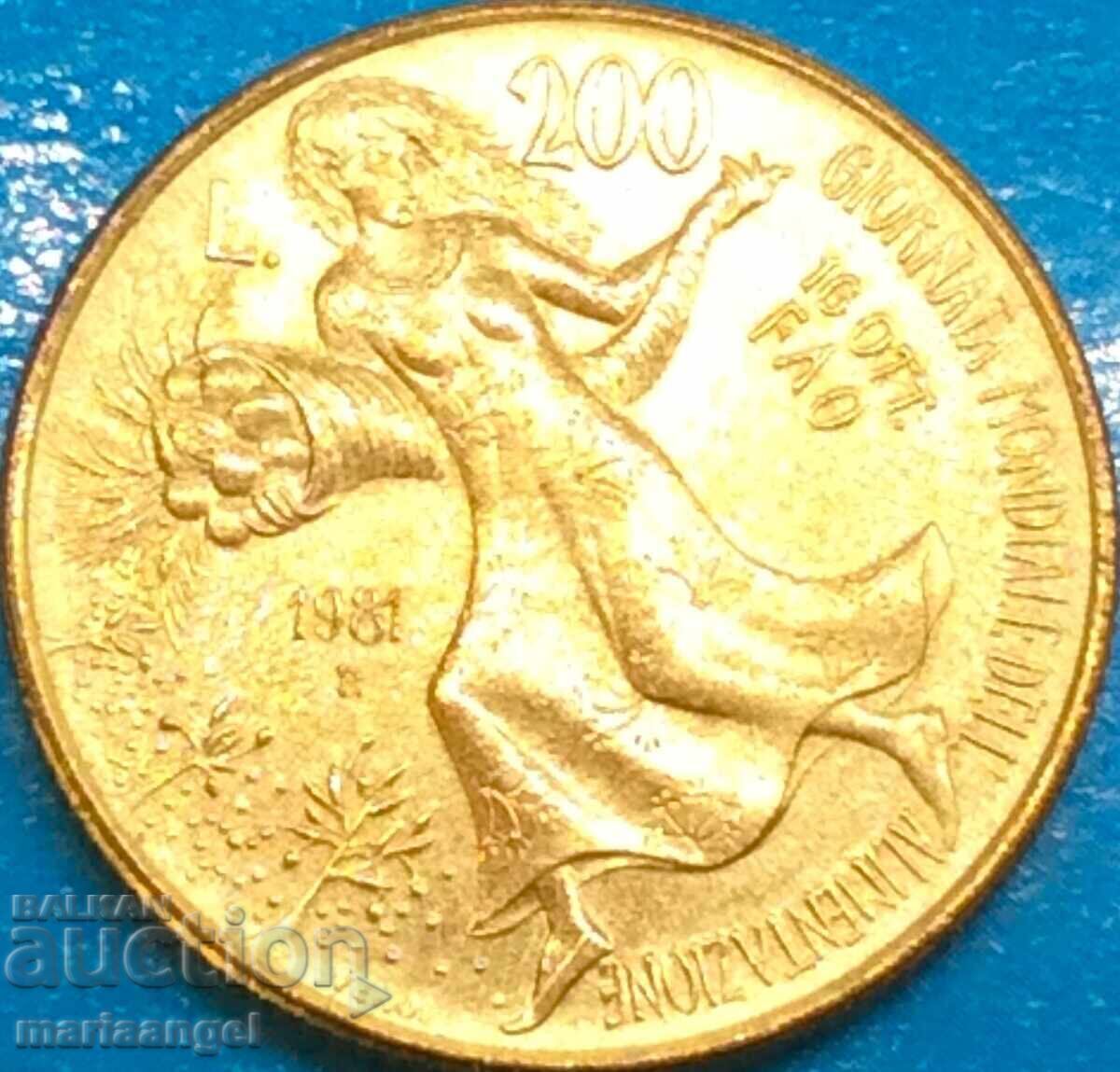 Παράδοση 200 Λίρες 1981 Ιταλίας