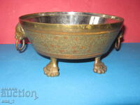 Bol decorativ vintage, stil oriental, din alamă