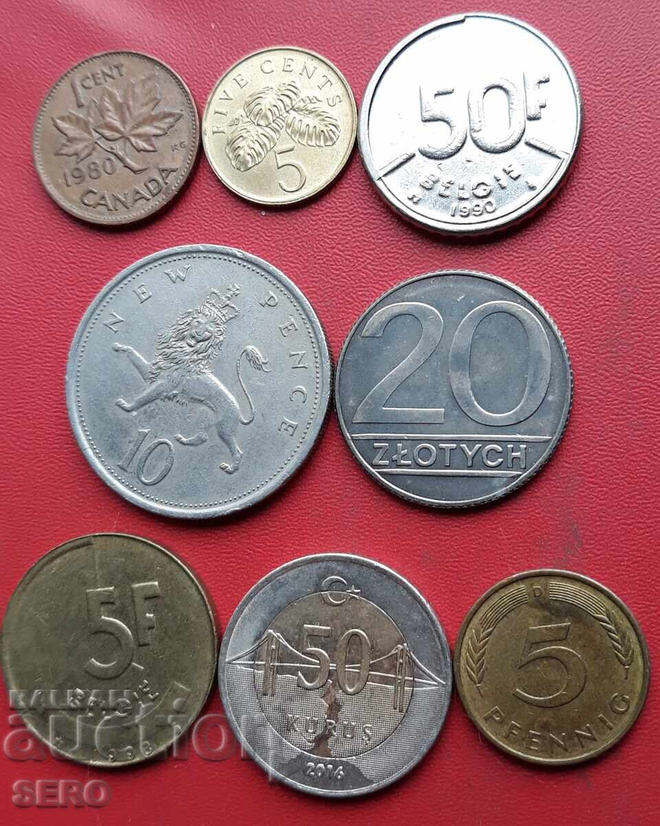Mixed lot of 8 coins