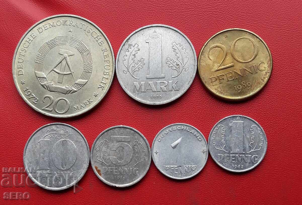 Германия-ГДР-лот 7 монети