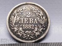 2 LEVA 1882 Silver 835, coin, coins