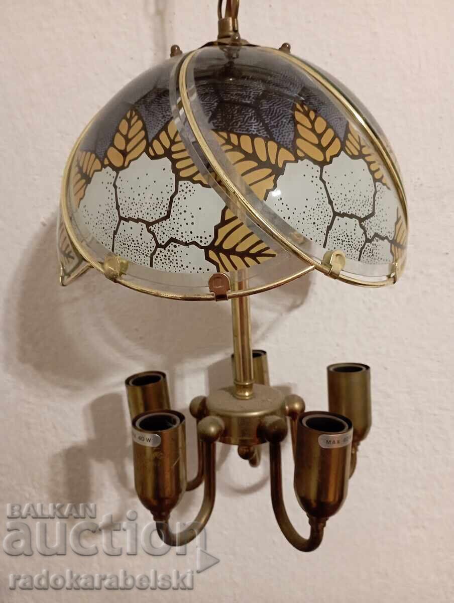 Beautiful chandelier with a glass lampshade with price 19.90 BGN | € 10.17 Beautiful chandelier with a glass lampshade with price 19.90 BGN | € 10.17