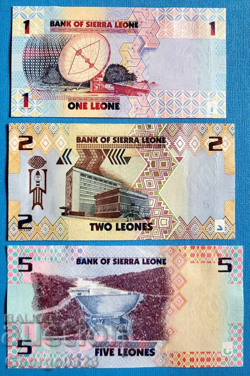 Sierra Leone 3 piece lot 2022 1 2 5 Leone UNC New with price 12.99 BGN | € 6.64