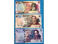 Sierra Leone 3 piece lot 2022 1 2 5 Leone UNC New