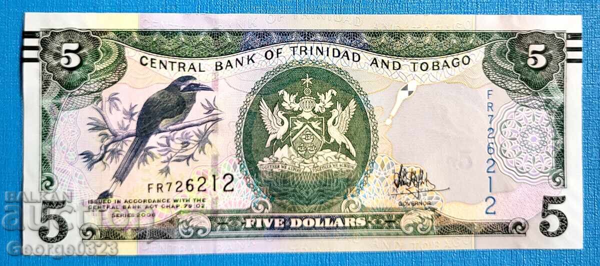 Тринидат и Тобаго 2006 5 долара UNC Нови Тринидат и Тобаго 2006 5 долара UNC Нови