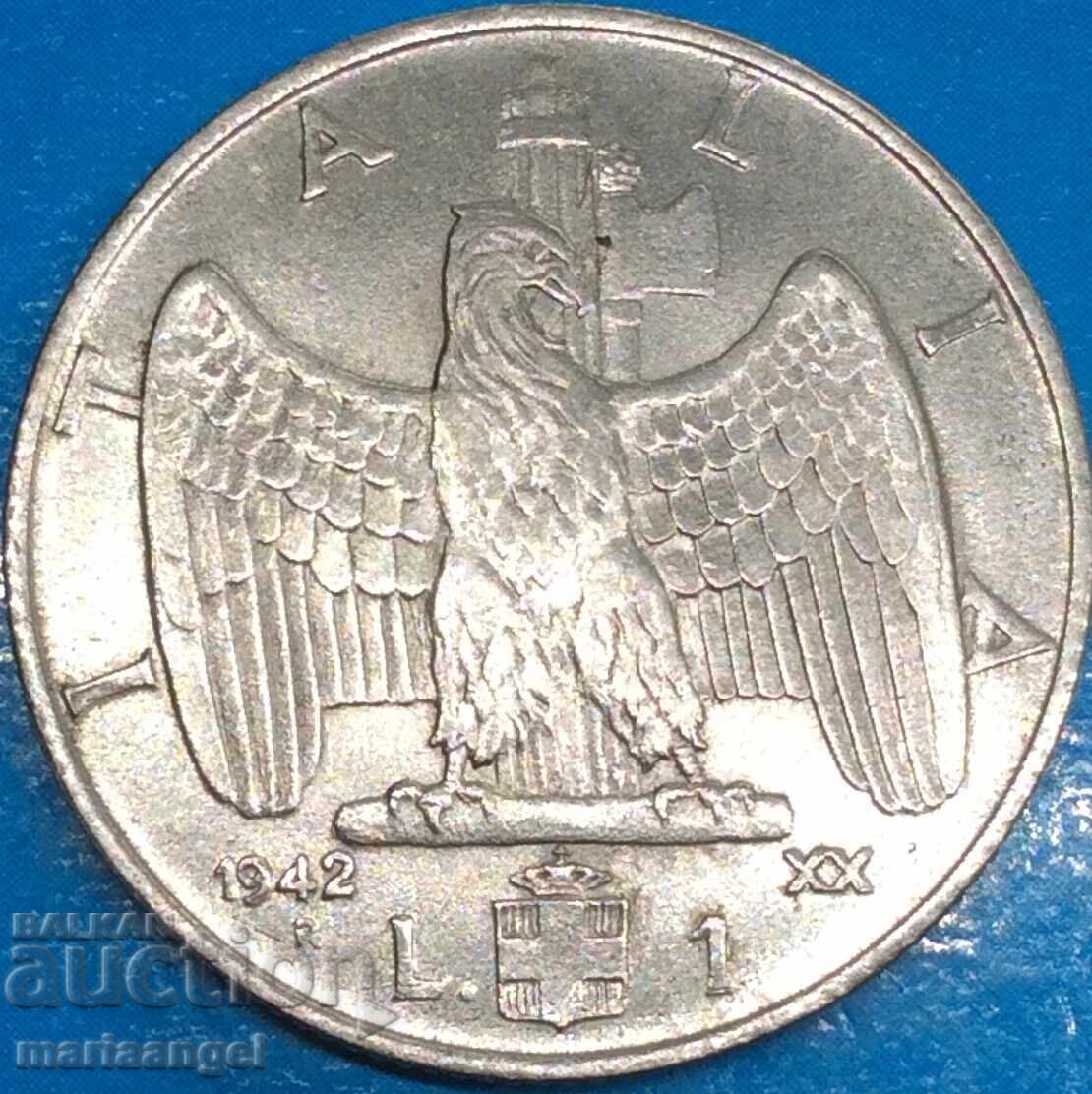 1 Λίρα 1942 Ιταλία Βίκτωρ Εμμανουήλ Γ' Φασιστικός Αετός - 5 1 Λίρα 1942 Ιταλία Βίκτωρ Εμμανουήλ Γ' Φασιστικός Αετός - 5